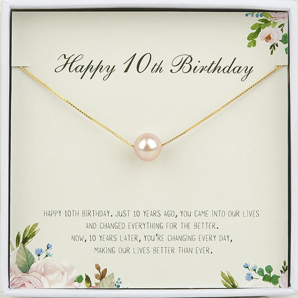 Dainty Simple Pearl Necklace for Women Flower girls with tiny heart charm 10FH